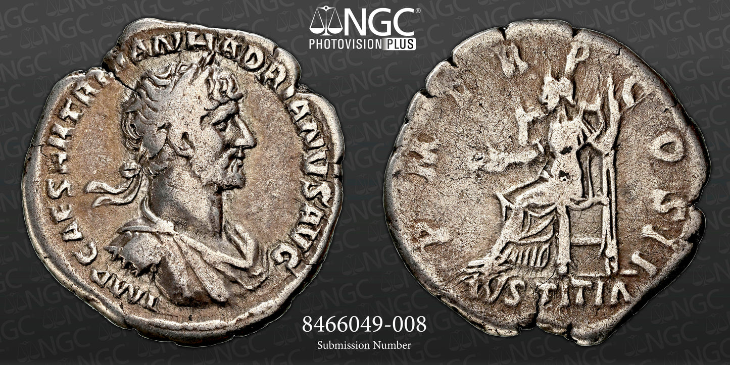 Roman Empire - Hadrian - Silver Denarius - NGC F