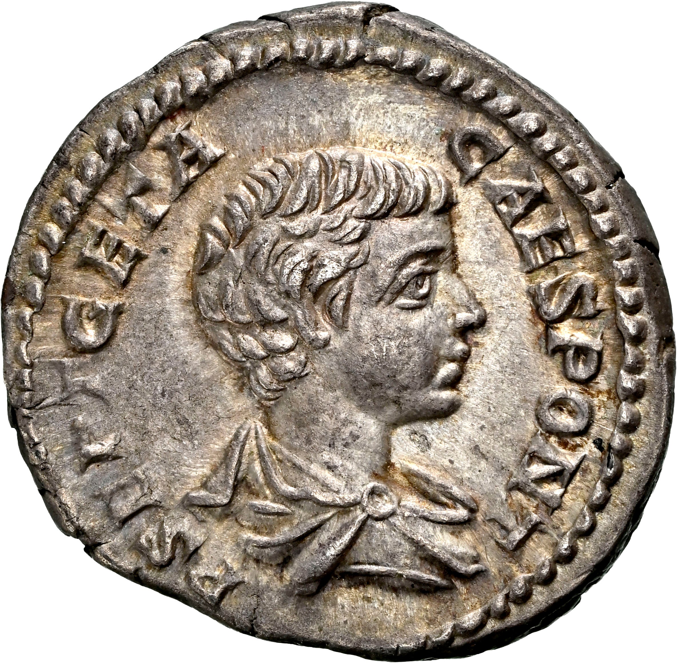 Geta Roman Roman Empire - Geta - Silver Denarius - NGC Ch XF - RIC:18 – Roman-Coins