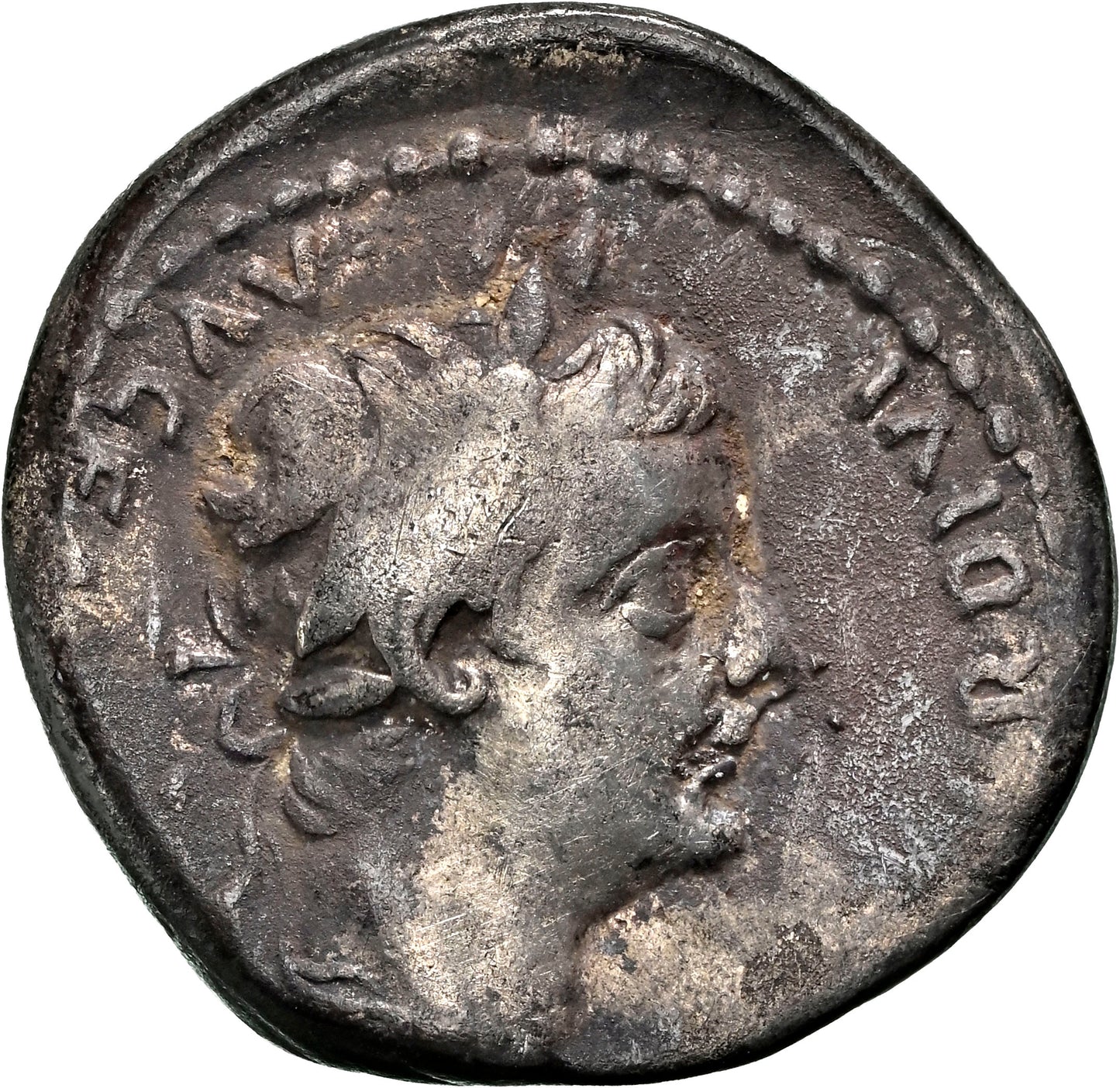 Roman Empire - Tiberius - Silver Denarius - NGC F - RIC:30