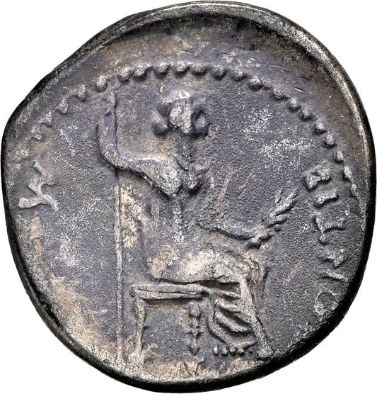 Roman Empire - Tiberius - Silver Denarius - NGC F - RIC:30