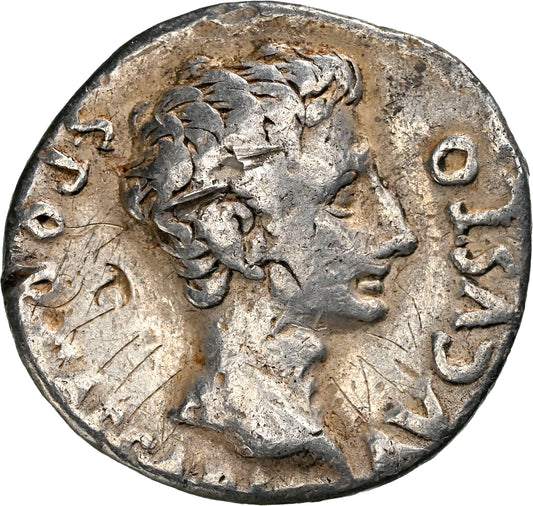 Roman Empire - Augustus - Silver Denarius - NGC F - RIC:150a