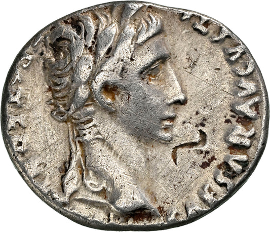 Roman Empire - Augustus - Silver Denarius - NGC Ch VF - RIC:207