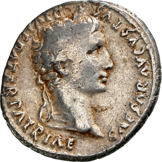 Roman Empire - Augustus - Silver Denarius - NGC F - RIC:207