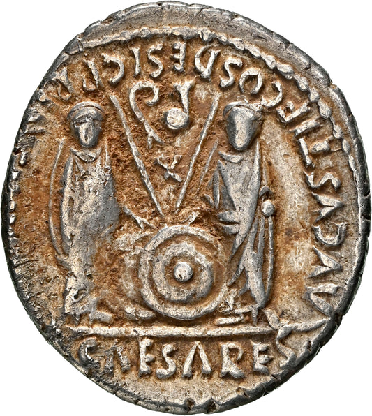 Roman Empire - Augustus - Silver Denarius - NGC F - RIC:207