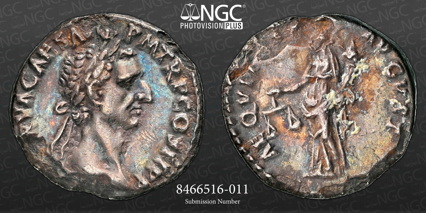 Roman Empire - Nerva - Silver Denarius - NGC XF- RIC:6
