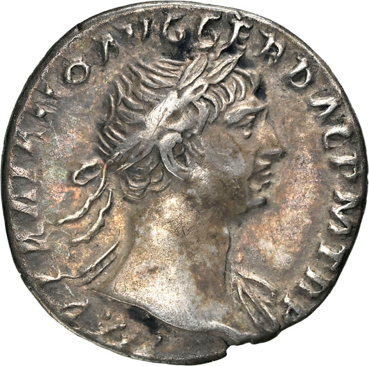 Roman Empire - Trajan - Silver Denarius - NGC Ch VF - RIC:121