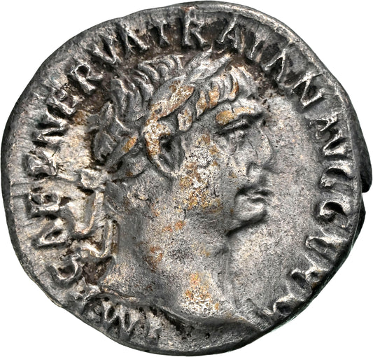 Roman Empire - Trajan - Silver Denarius - NGC Ch VF - RIC:38