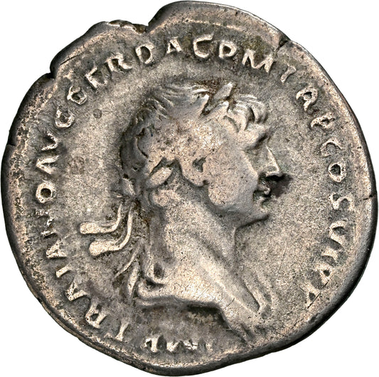 Roman Empire - Trajan - Silver Denarius - NGC F - RIC:298