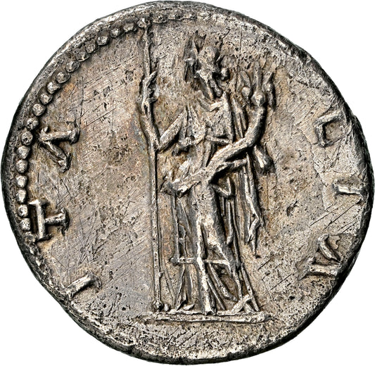 Roman Empire - Hadrian - Silver Denarius - NGC Ch VF - RIC:307