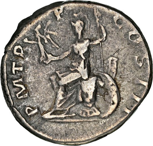 Roman Empire - Hadrian - Silver Denarius - NGC Ch F - RIC:541