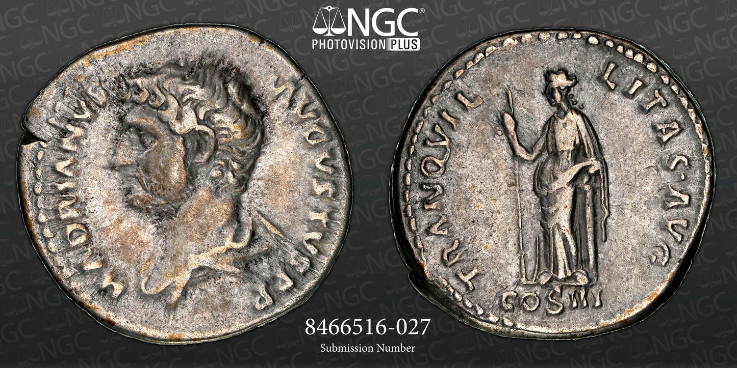 Roman Empire - Hadrian - Silver Denarius - NGC VF - RIC:2056