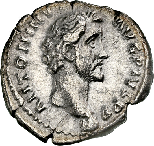 Roman Empire - Antoninus Pius - Silver Denarius - NGC Ch VF - RIC:44
