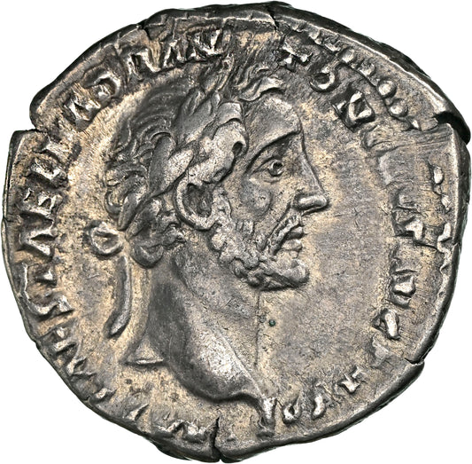Roman Empire - Antoninus Pius - Silver Denarius - NGC Ch VF - RIC:218