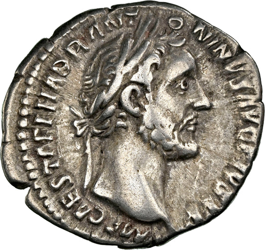 Roman Empire - Antoninus Pius - Silver Denarius - NGC Ch VF - RIC:217