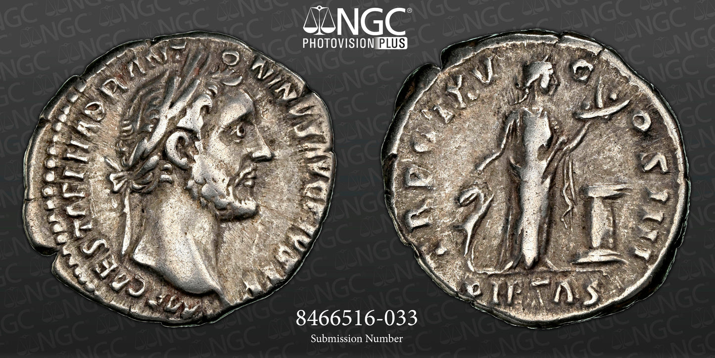 Roman Empire - Antoninus Pius - Silver Denarius - NGC Ch VF - RIC:217