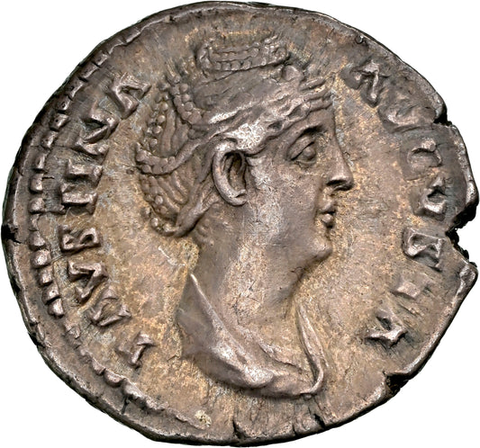 Roman Empire - Faustina I - Silver Denarius - NGC Ch XF - RIC:338