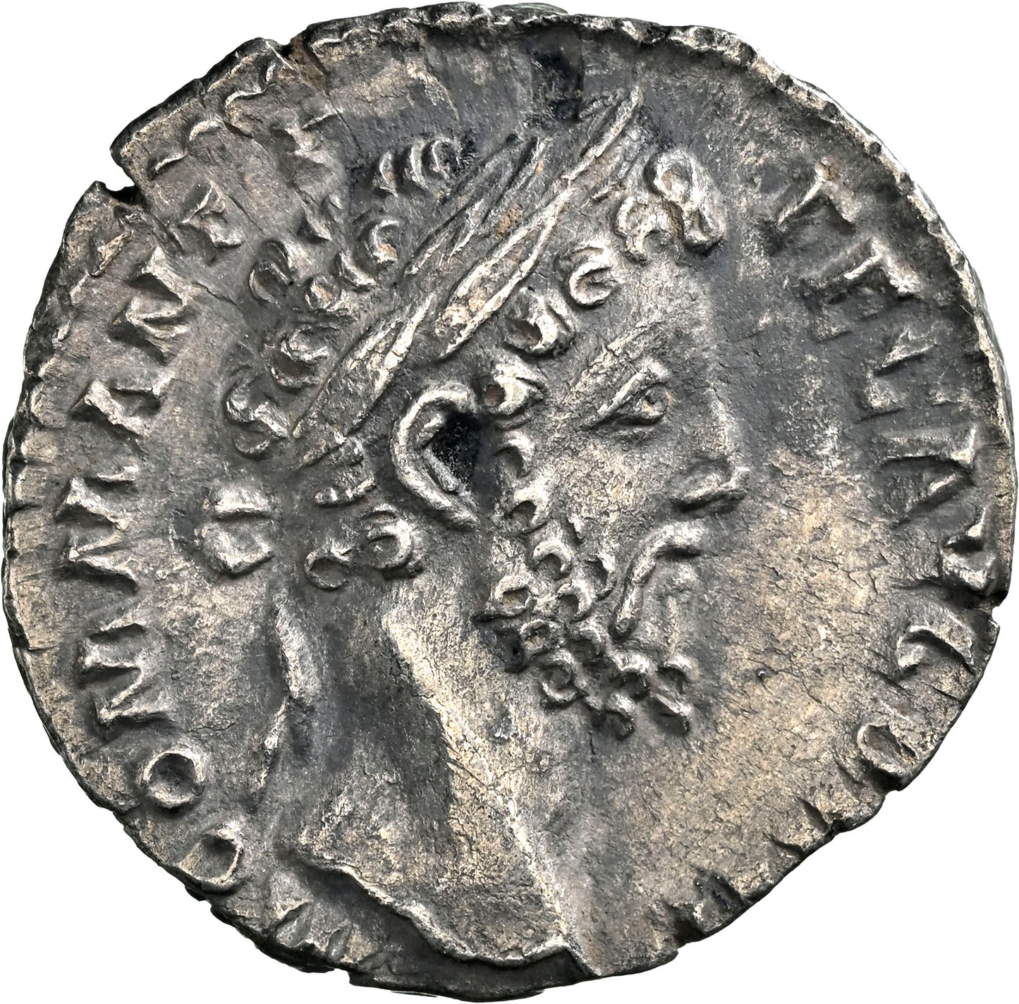 Roman Empire - Commodus - Silver Denarius - NGC Ch XF - RIC:131