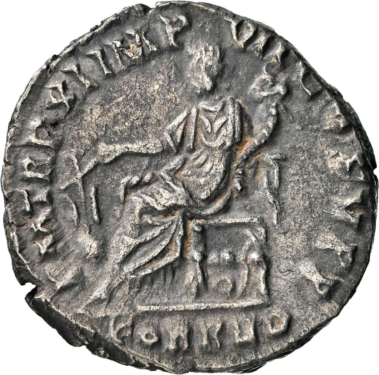 Roman Empire - Commodus - Silver Denarius - NGC Ch XF - RIC:131