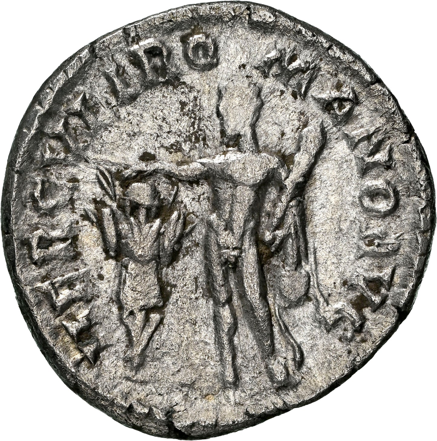 Roman Empire - Commodus - Silver Denarius - NGC Ch VF - RIC:254a