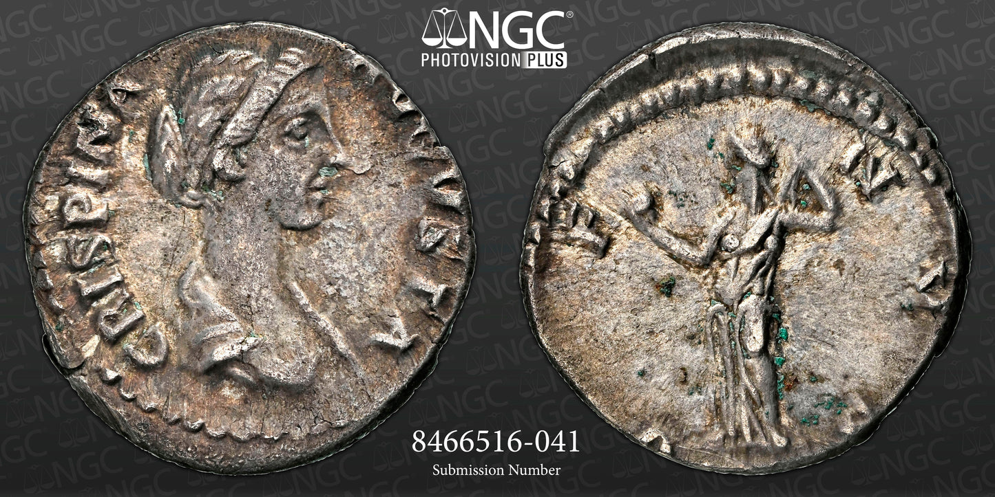 Roman Empire - Crispina - Silver Denarius - NGC XF - RIC:286a