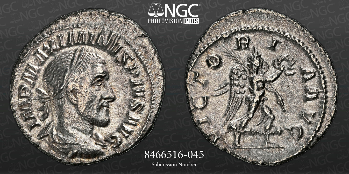 Roman Empire - Maximinus I - Silver Denarius - NGC Ch VF - RIC:16