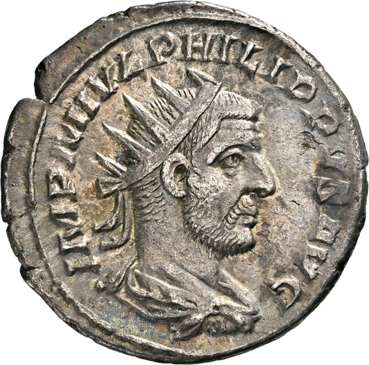 Roman Empire - Philip I - Silver Double-Denarius - NGC XF