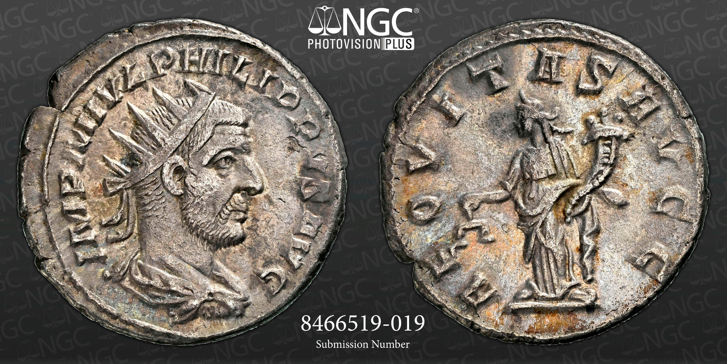 Roman Empire - Philip I - Silver Double-Denarius - NGC XF