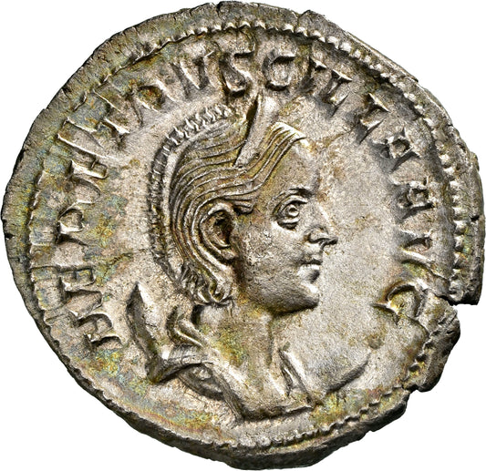 Roman Empire - Herennia Etruscilla - Silver Double-Denarius - NGC AU - RIC:58b