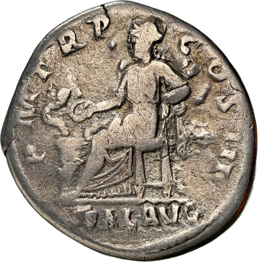 Roman Empire - Hadrian - Perhaps Plated Denarius - NGC Ch F - RIC:374