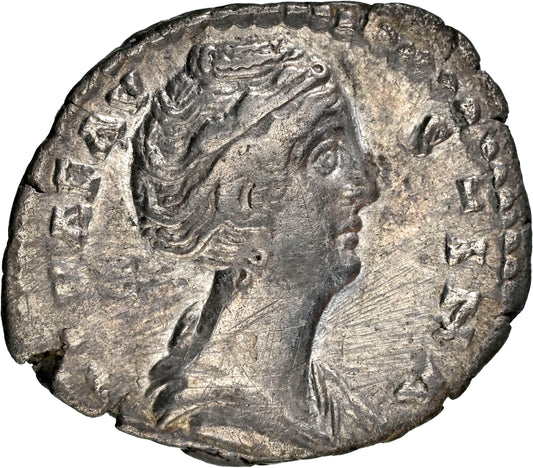 Roman Empire - Faustina I - Silver Denarius - NGC Ch VF - RIC:374