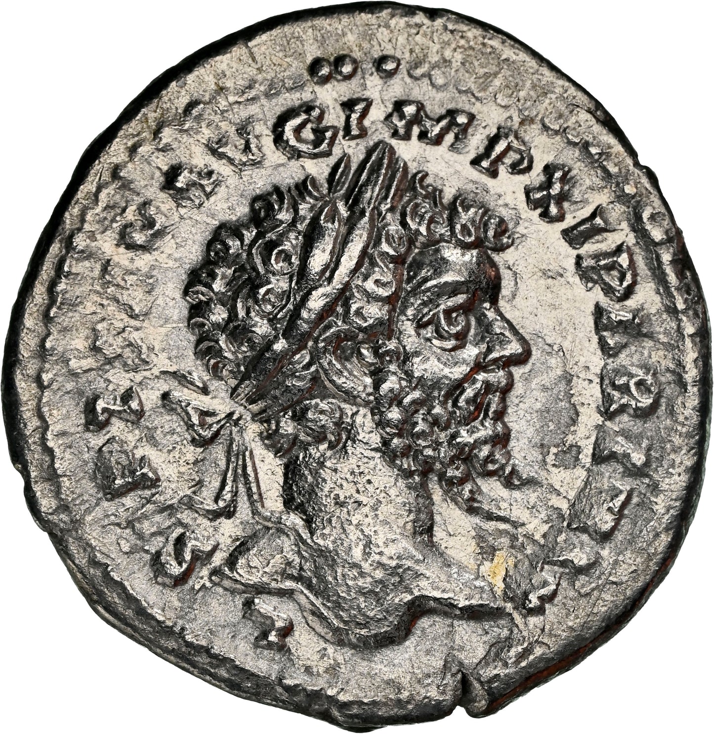 Roman Empire - Septimius Severus - Silver Denarius - NGC AU - RIC:503a