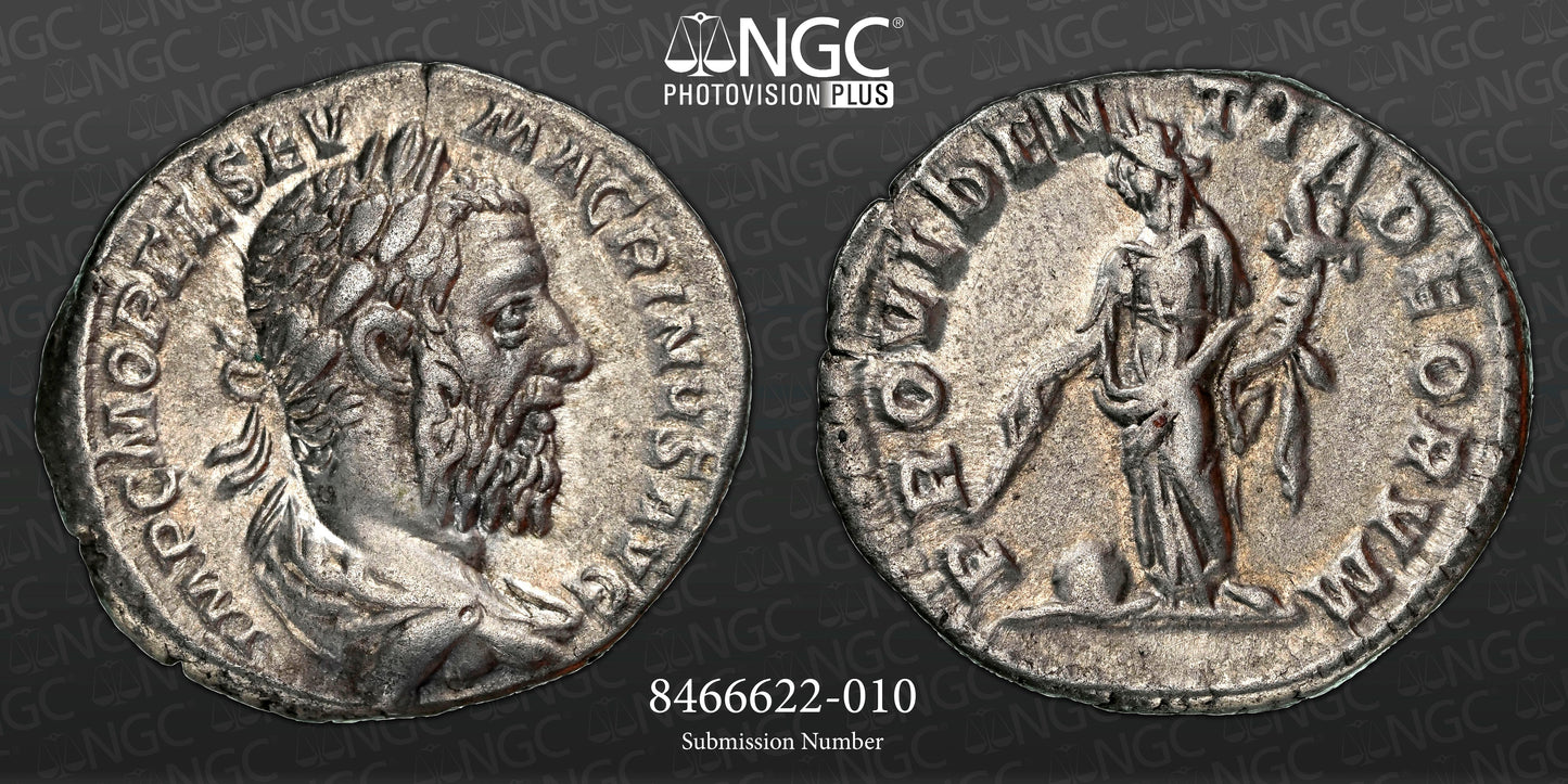 Roman Empire - Macrinus - Silver Denarius - NGC XF - RIC:80