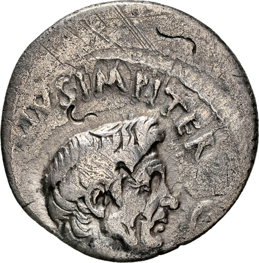 Roman Imperatorial - Pompey Magnus - Silver Denarius - NGC Ch F - Crawf. 511/3a