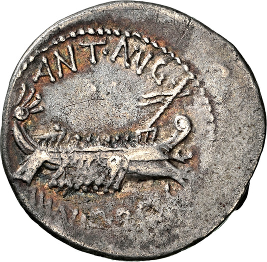 Roman Imperatorial - Marc Antony - Silver Denarius - NGC Ch VF - Crawf. 544/18