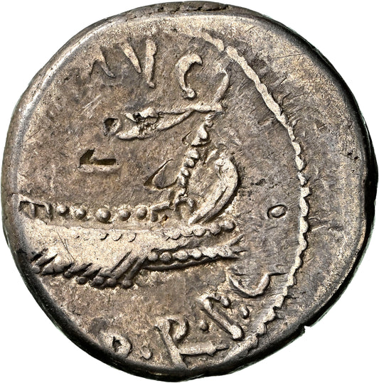 Roman Imperatorial - Marc Antony - Silver Denarius - NGC VF - Crawf. 544/35