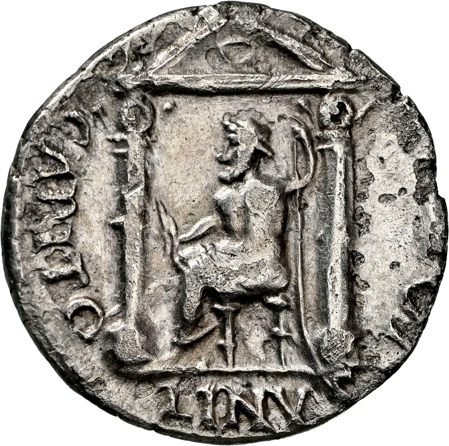 Roman Empire - Vitellius - Silver Denarius - NGC Ch VF - RIC:56