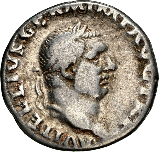 Roman Empire - Vitellius - Silver Denarius - NGC Ch F - RIC:107