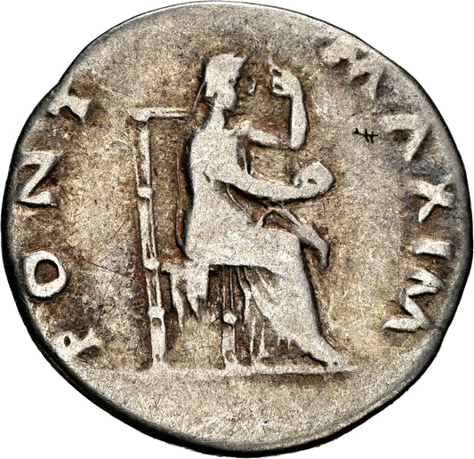 Roman Empire - Vitellius - Silver Denarius - NGC Ch F - RIC:107