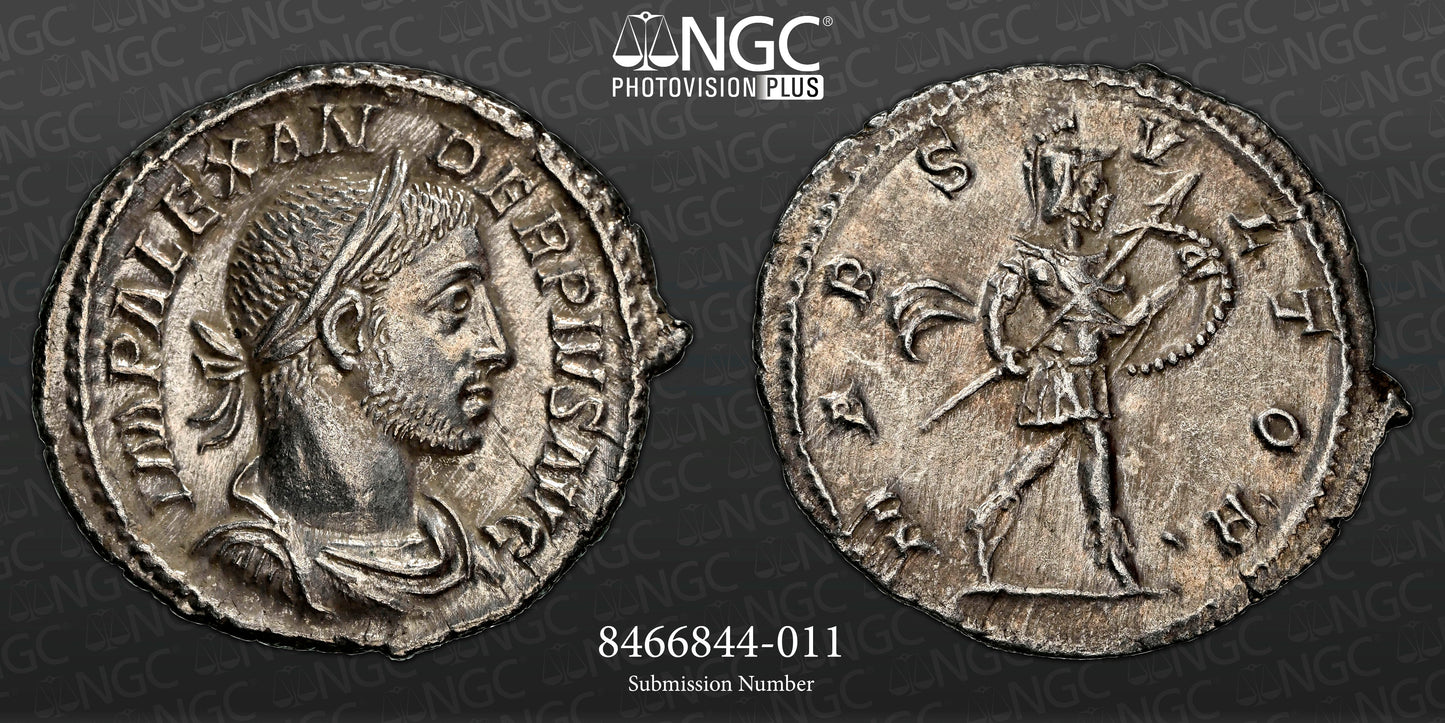 Roman Empire - Severus Alexander - Silver Denarius - NGC AU - RIC:246