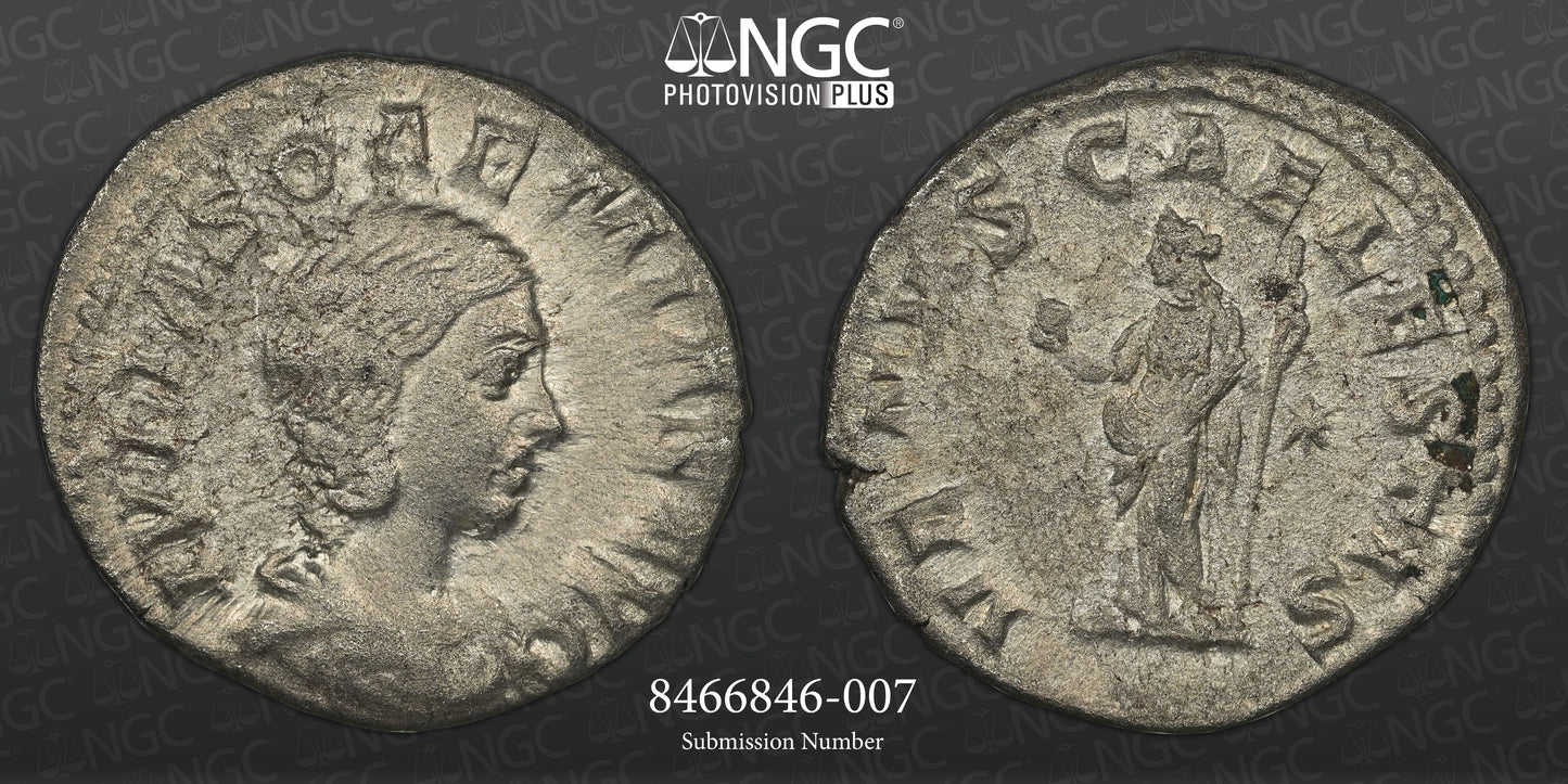 Roman Empire - Julia Soaemias - Silver Denarius - NGC Ch VF - RIC:241
