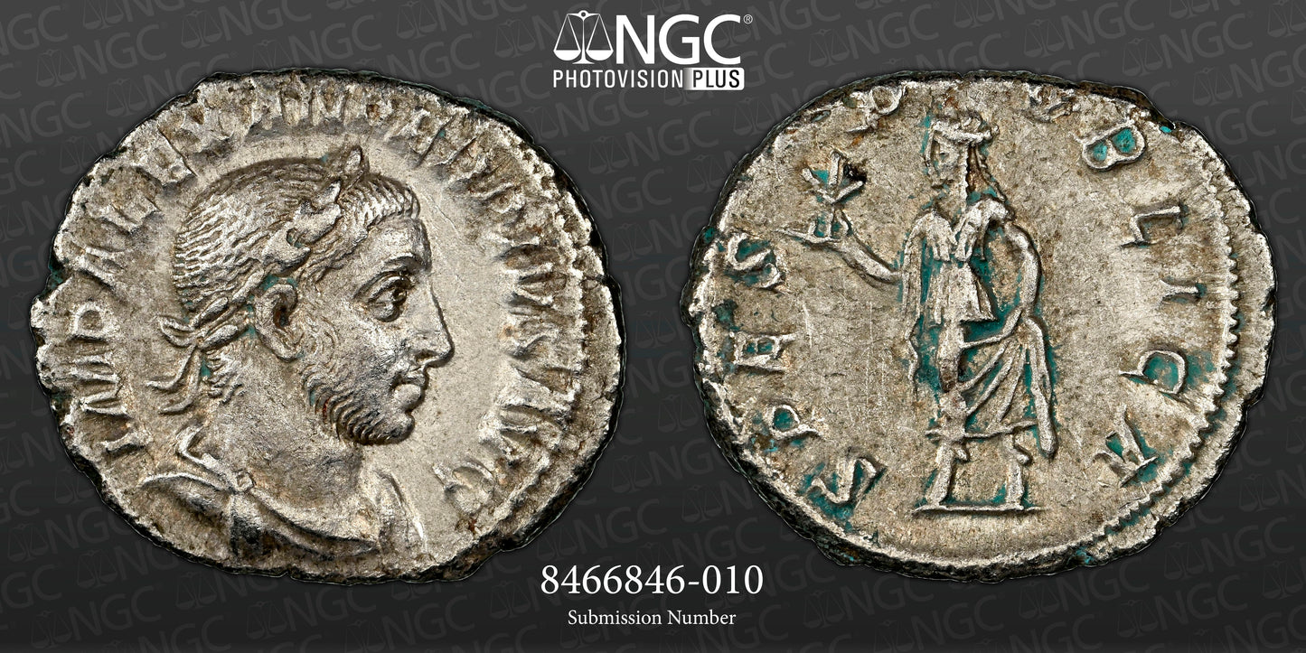 Roman Empire - Severus Alexander - Silver Denarius - NGC XF - RIC:254