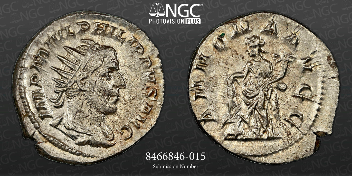 Roman Empire - Philip I - Silver Double-Denarius - NGC Ch AU - RIC:28c