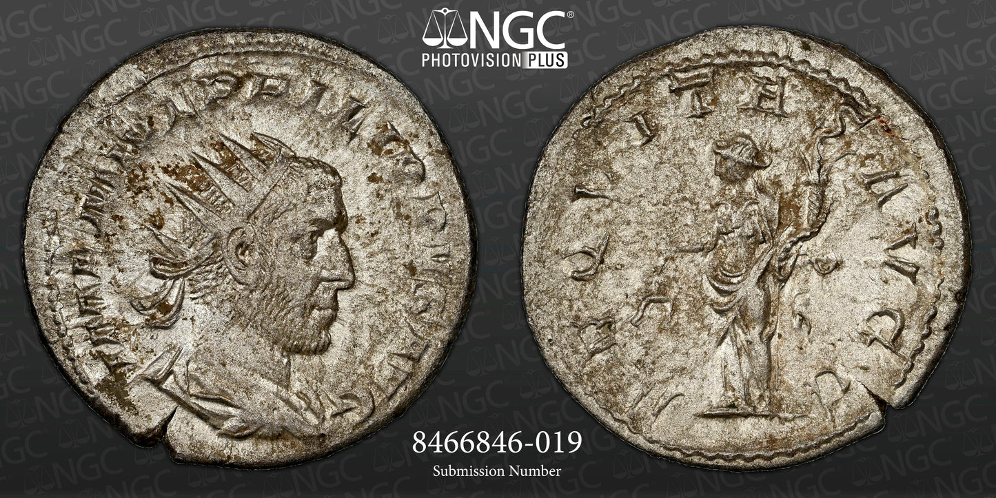Roman Empire - Philip I - Silver Double-Denarius - NGC Ch XF - RIC:27b