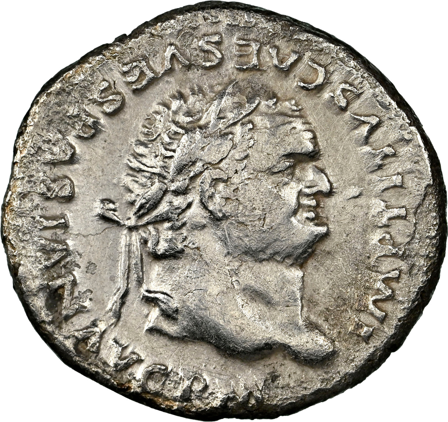 Roman Empire - Titus - Silver Denarius - NGC Ch VF - RIC:112