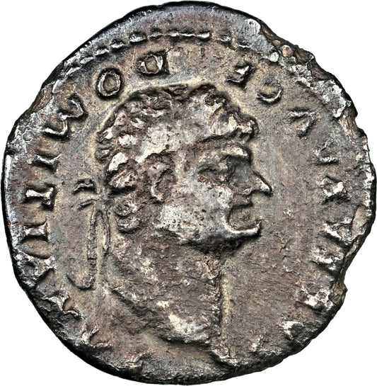Roman Empire - Domitian - Silver Denarius - NGC Ch F - RIC:921