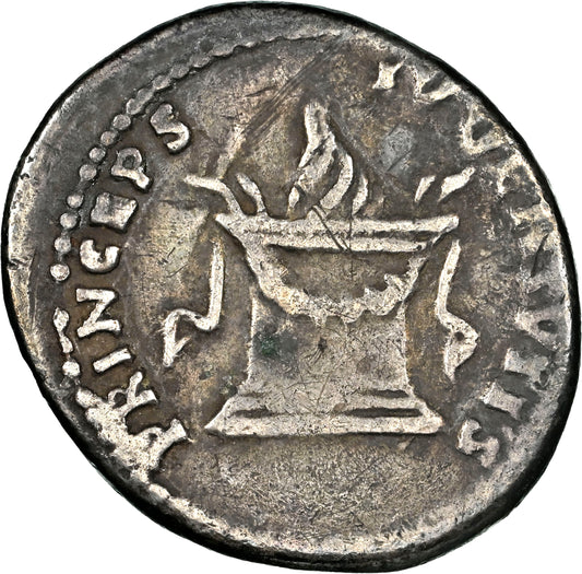 Roman Empire - Domitian - Silver Denarius - NGC F - RIC:266