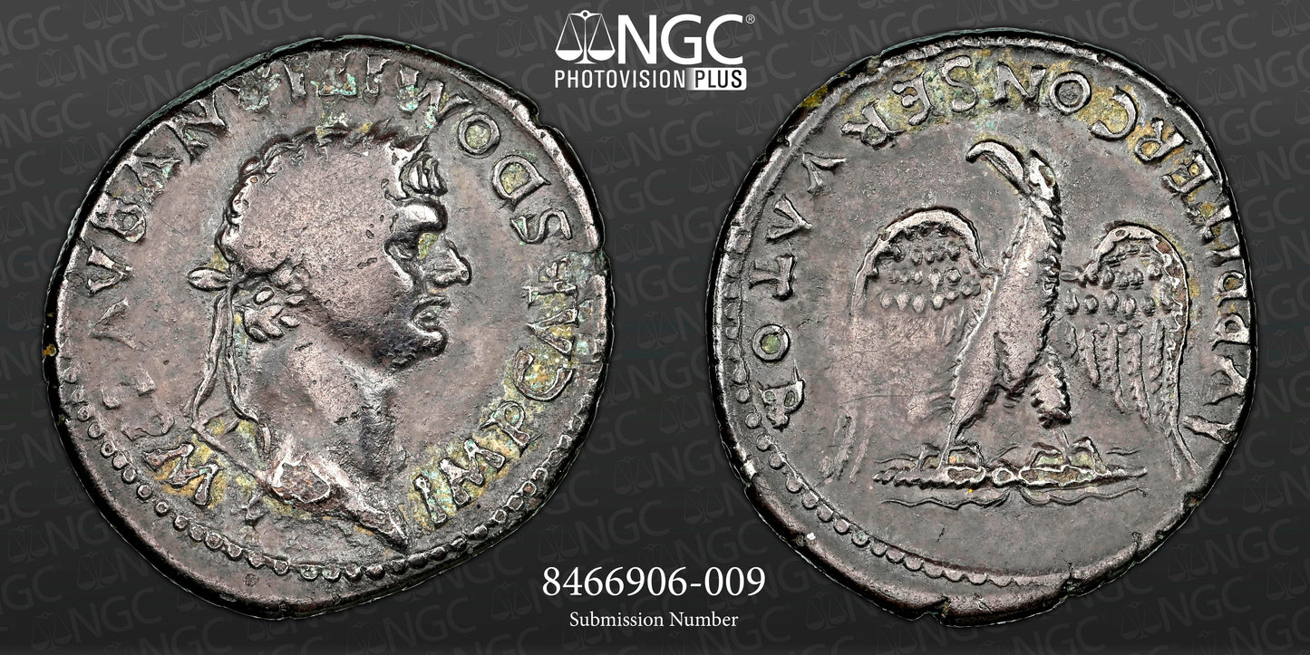 Roman Empire - Domitian - Plated Denarius - NGC F - RIC:144