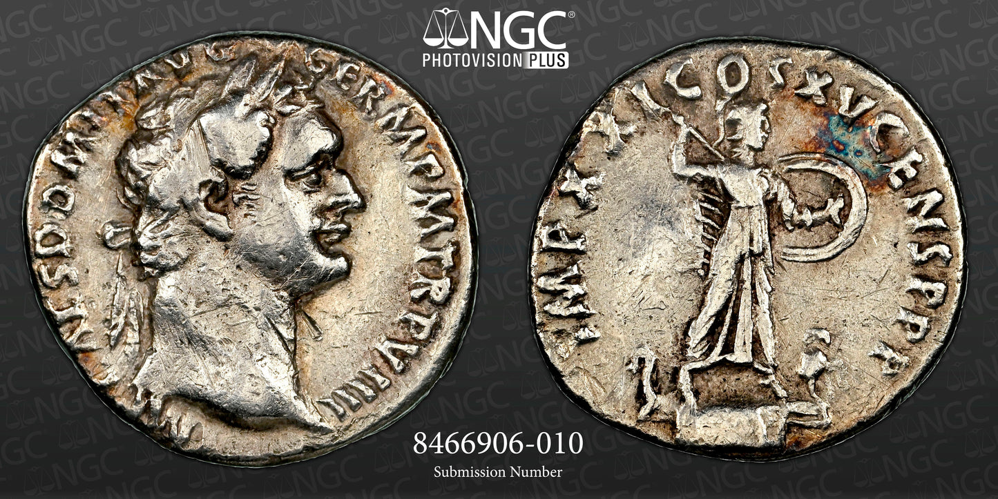 Roman Empire - Domitian - Silver Denarius - NGC VF - RIC:690