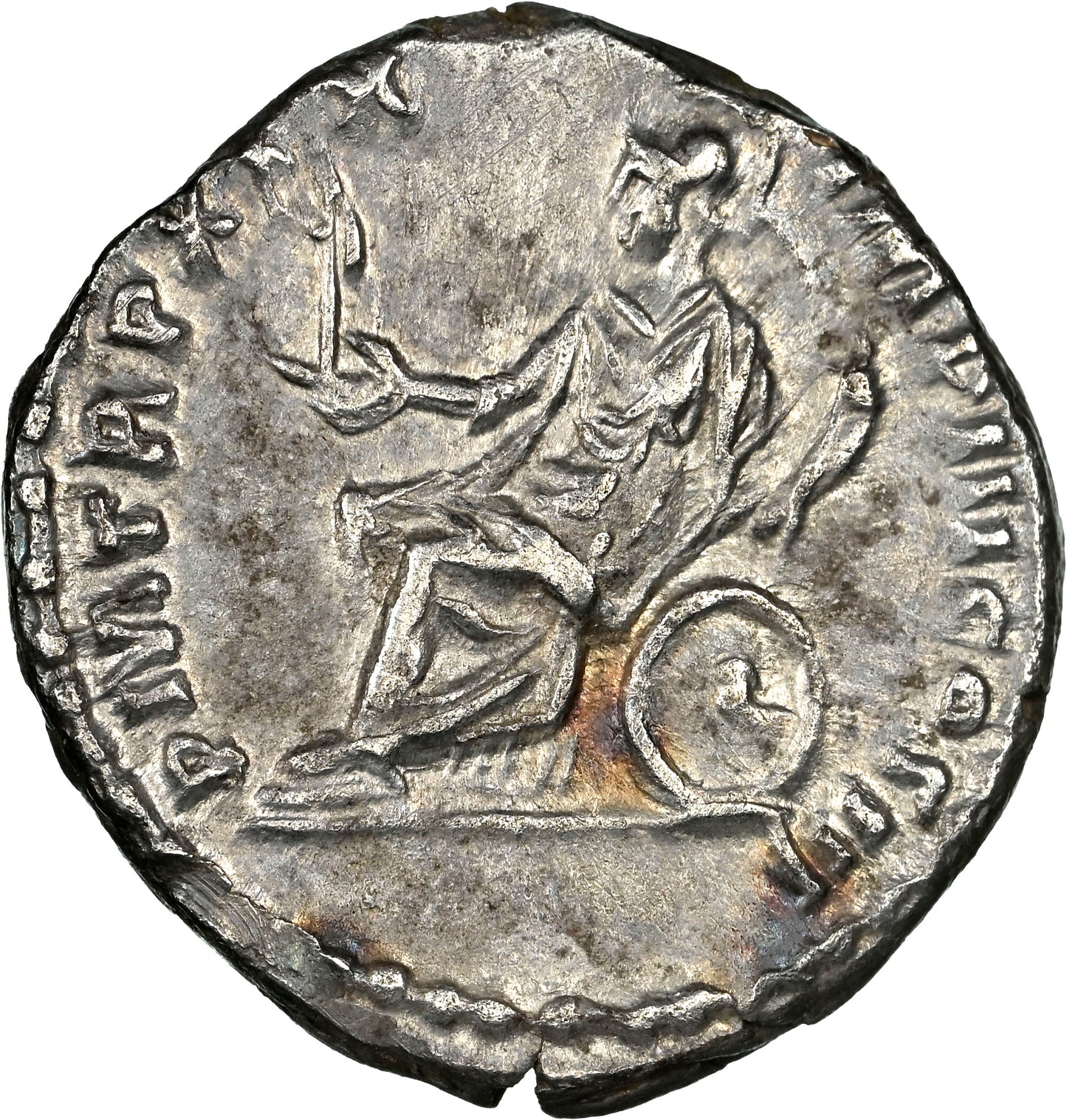 Roman Empire - Marcus Aurelius - Silver Denarius - NGC Ch XF - RIC:138