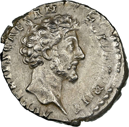 Roman Empire - Marcus Aurelius - Silver Denarius - NGC XF - RIC:466a
